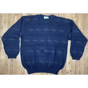 Vintage Tricots St. Raphael 100% New Merino Wool Grandpa Sweater Blue Men's XL